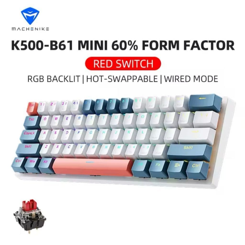 Teclado Mecânico Machenike K500-b61 60%, Com Fio Rgb Gamer