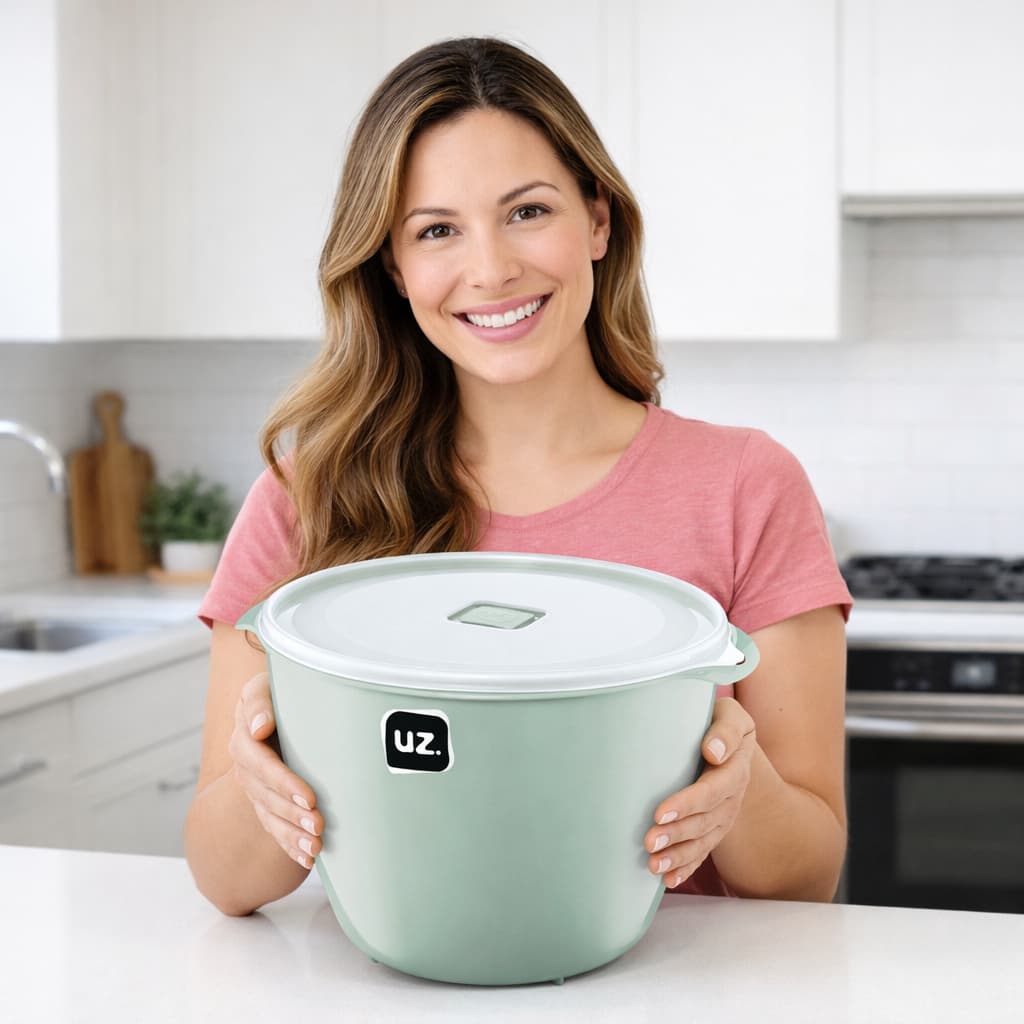 Pote Multiuso 5,5 Litros Premium Verde Cozinha Geladeira Despensa Freezer Organizador Alimentos UZ Utilidades