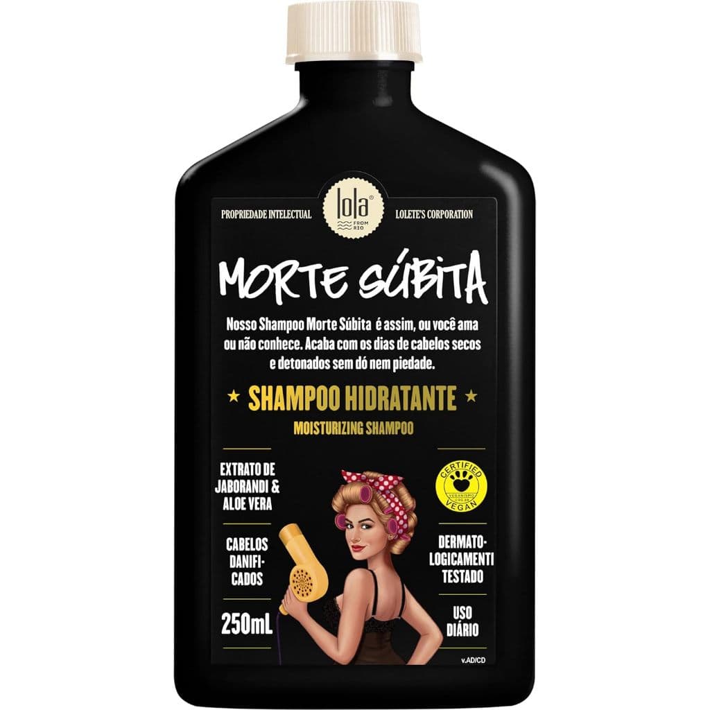 Lola Cosmetics - Morte Subita - Shampoo hidratante para cabelos secos e danificados que foi quimicamente tratado vegano,