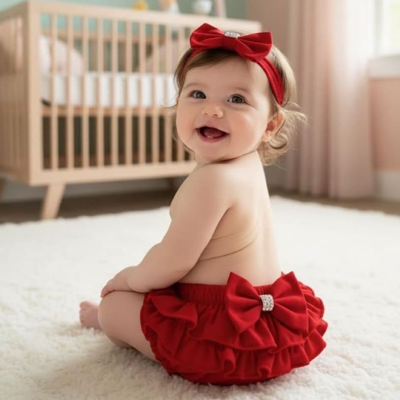 Kit com 2 ou 3 Calcinha Bunda Rica 2 Babados Bebê Menina Recém Nascida Tapa Fralda Elástico Confortável