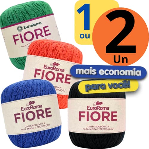 Linha Fiore da Euroroma (Mesma espessura Anne) - 500m - Crochê / Vestuário / Tricô / Amigurumi 1 ou 2 unidades