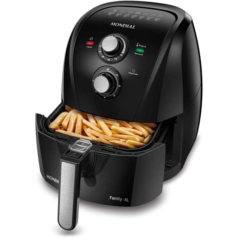 Fritadeira Sem Óleo Air Fryer 4L, Mondial, Preto, 1500W, 220V - AFN-40-FB