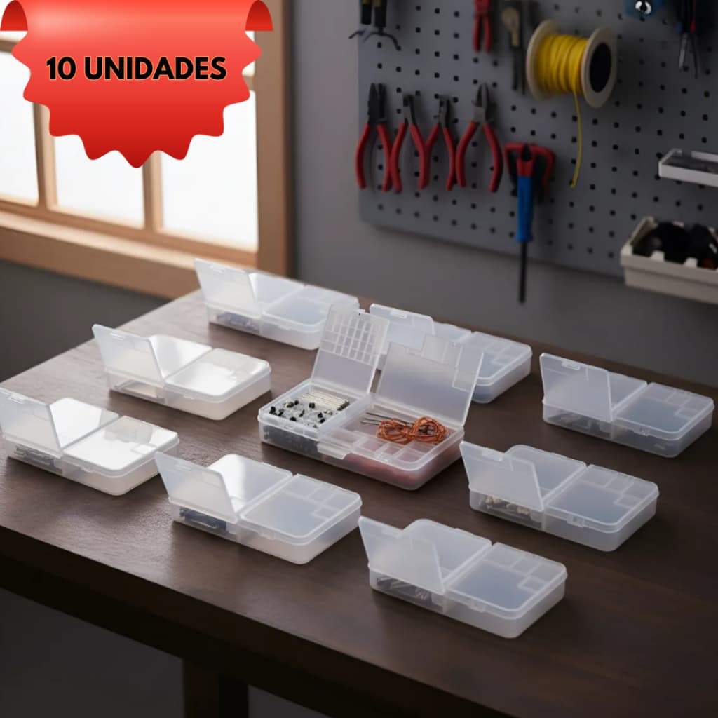 Kit 10 Caixa Organizadora Divisória P Ferramentas Componentes A
