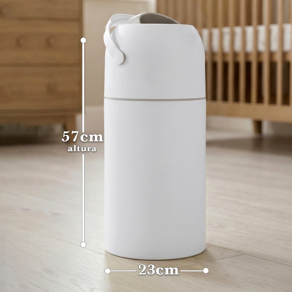 Lixeira Antiodor Para Fraldas, Quarto do Bebê, Banheiro, Pet 15L Tamanho Família Exclusivo Baby Mel