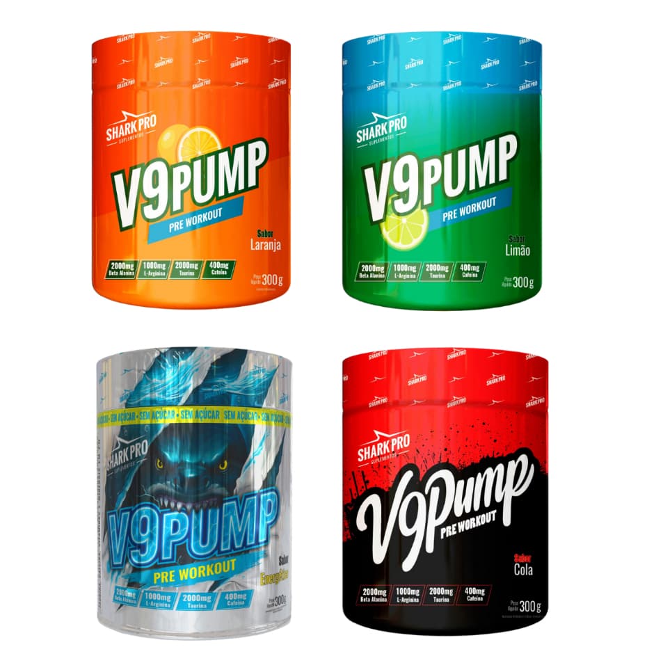 Pré Treino V9 Pump Pote 300g - Shark Pro