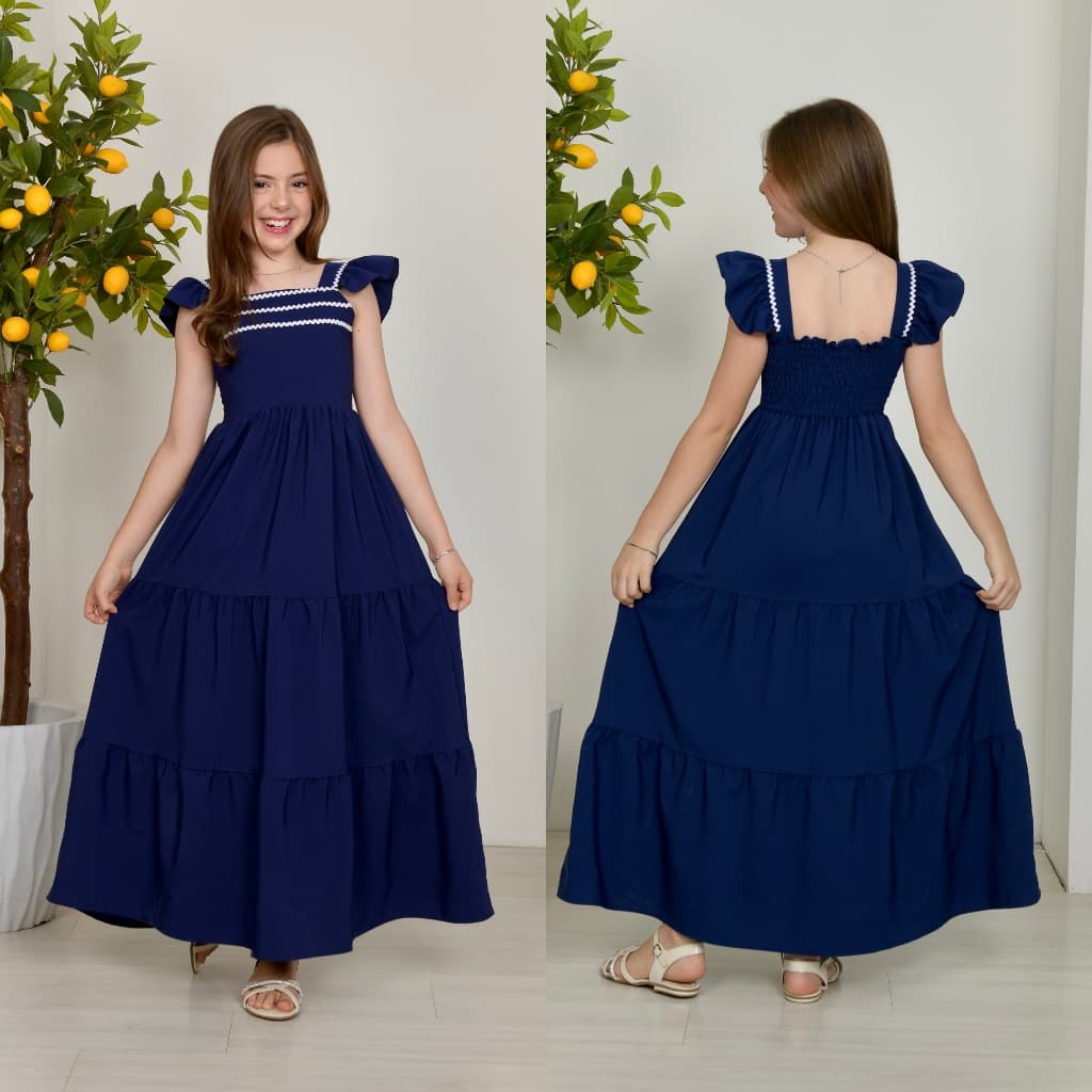 VESTIDO LONGO SIANINHA PARA MENINAS FEMININO