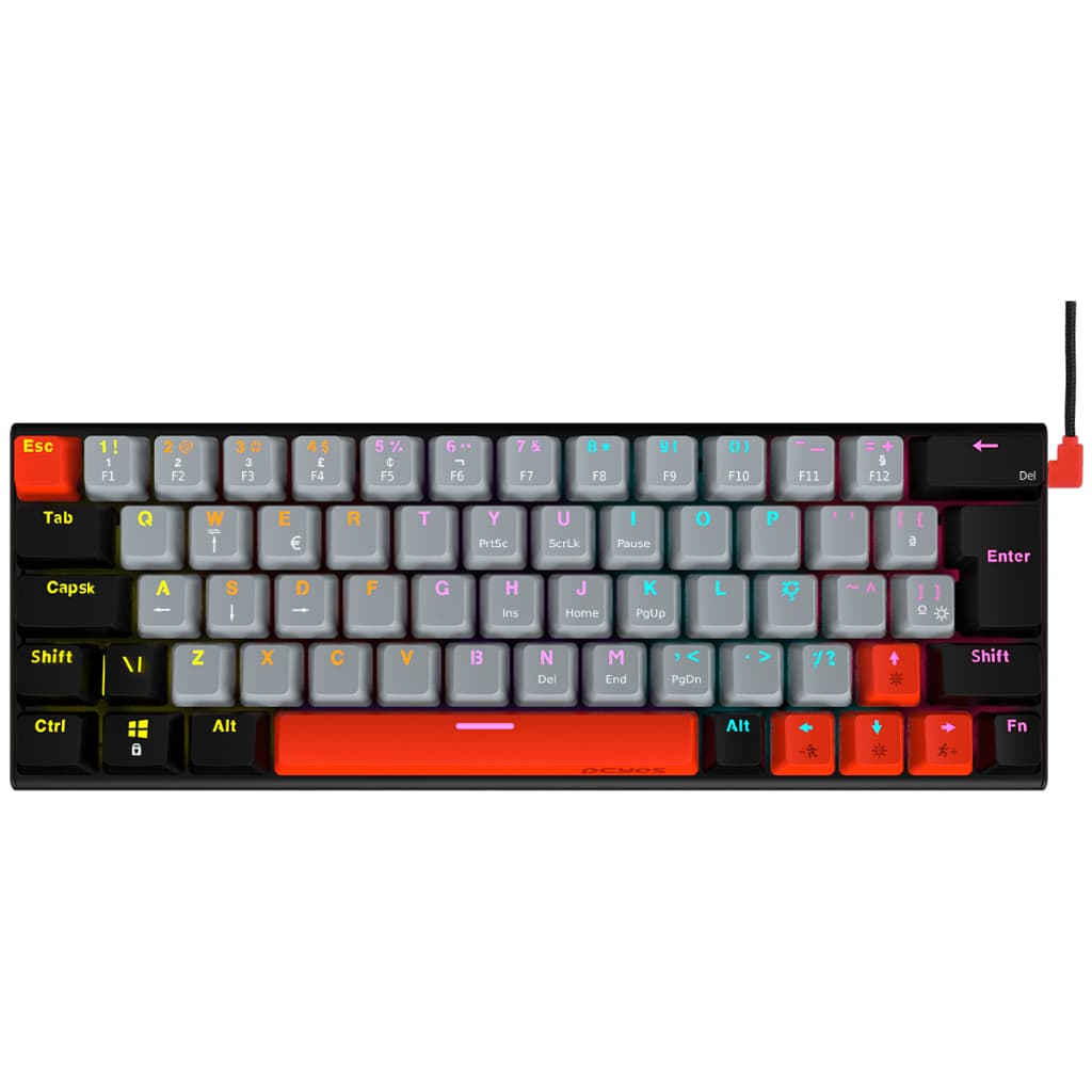 Teclado Mecanico 60% Pcyes Kuromori Black Vulcan - Switch Red - Led Rainbow - Ptkm60Rd