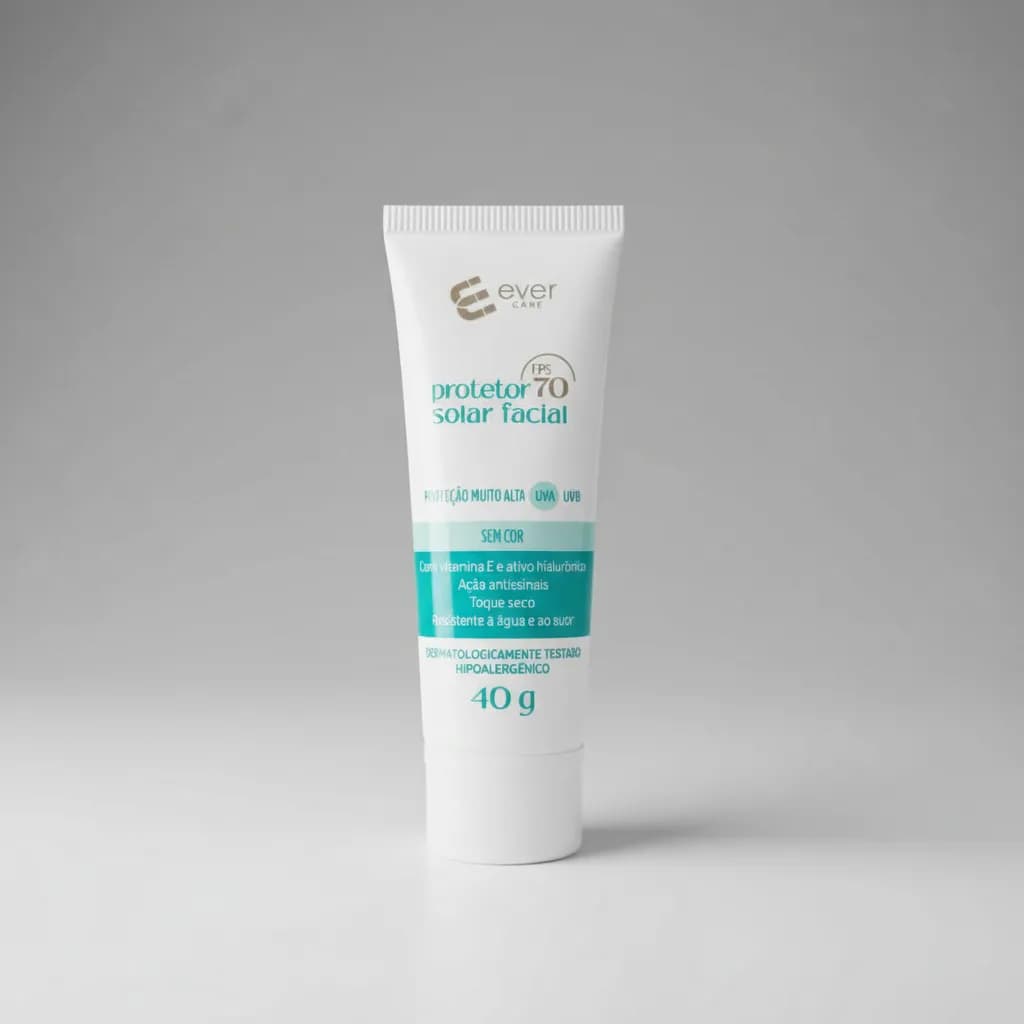 Protetor Solar Facial Ever Care Fps70 Sem Cor 40g