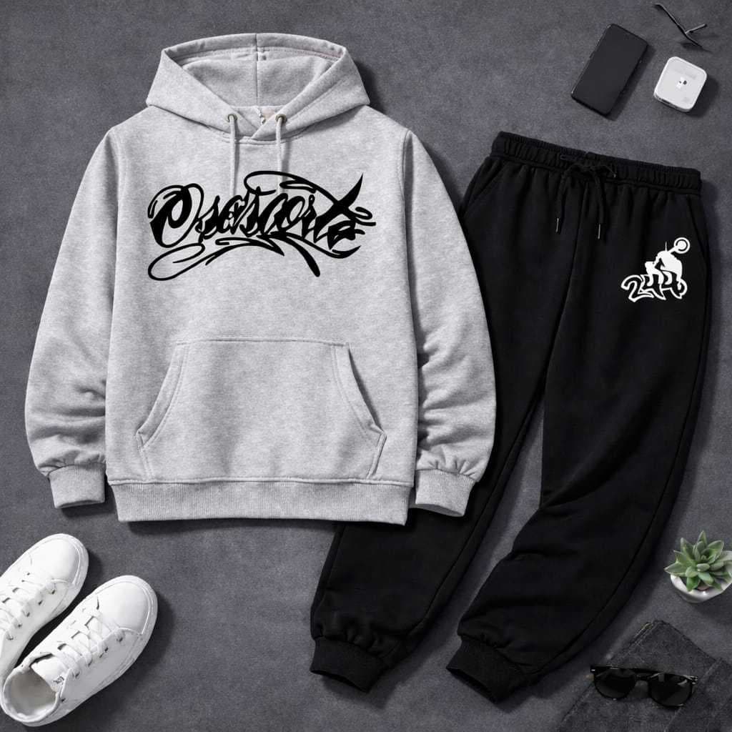 Conjunto de Moletom Infantil 6 ao 14 Envio Imediato Estampado Moletom Canguru e Calça