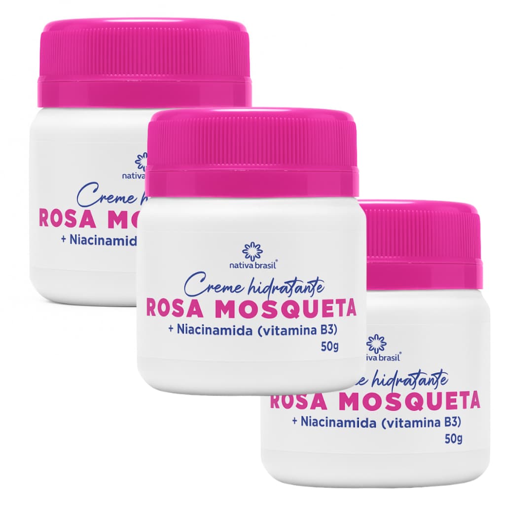 Creme Hidratante Rosa Mosqueta com Niacinamida B3 - Clareia e Hidrata Nativa Brasil