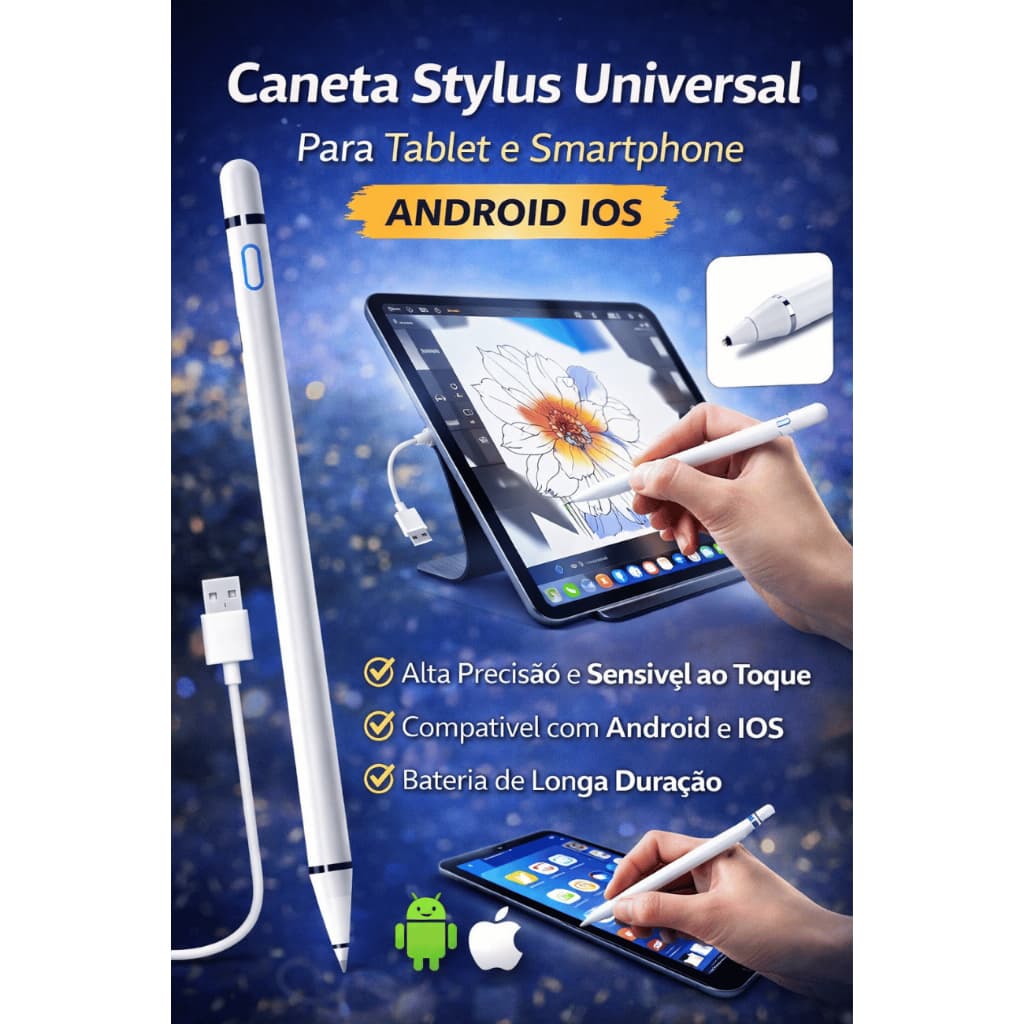 Caneta Universal Para Tablet E Smartphone Android Ios - WellPlus