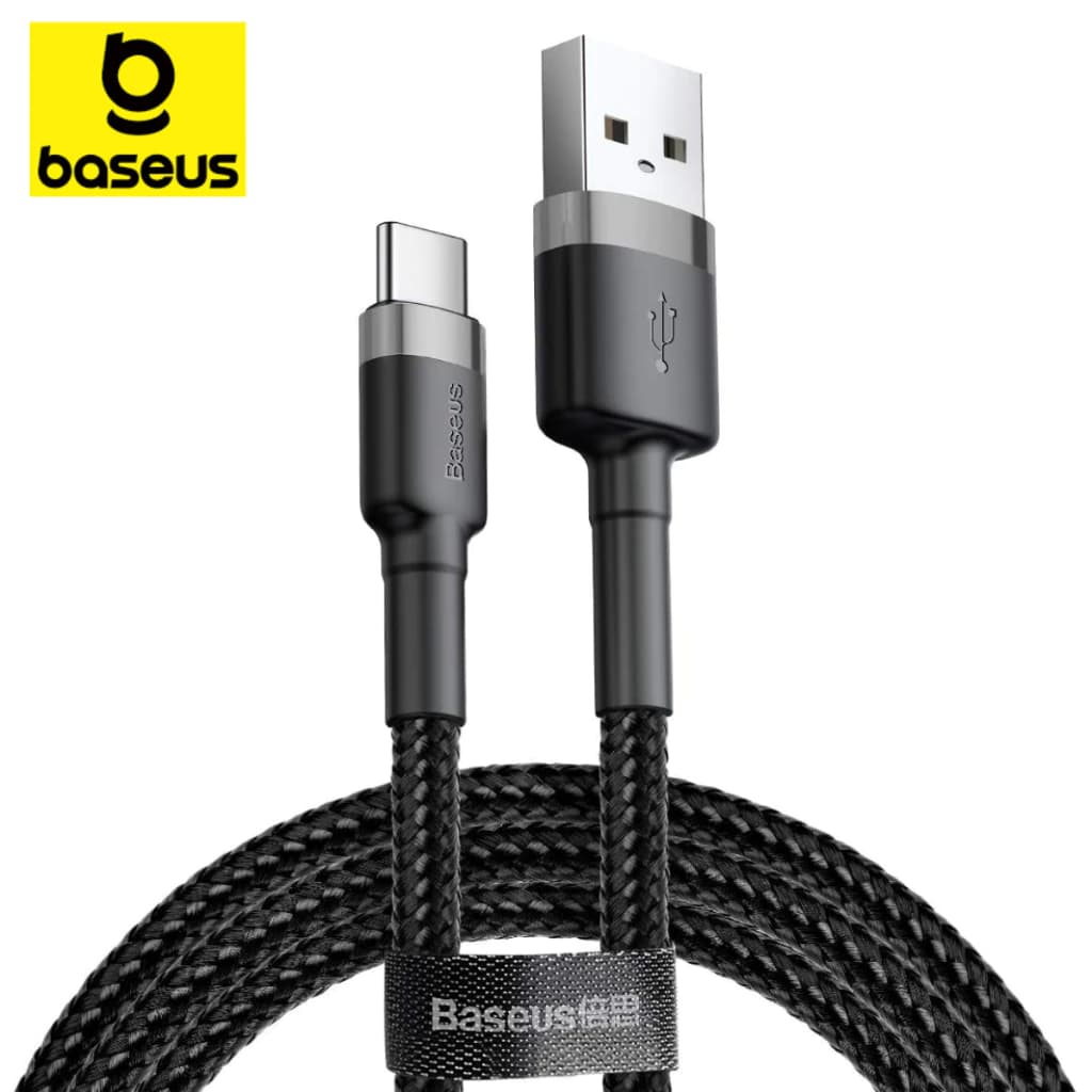 Cabo USB Para Tipo C Baseus 3.A QC3.0 Nylon Carregamento Rápido REFORCADO