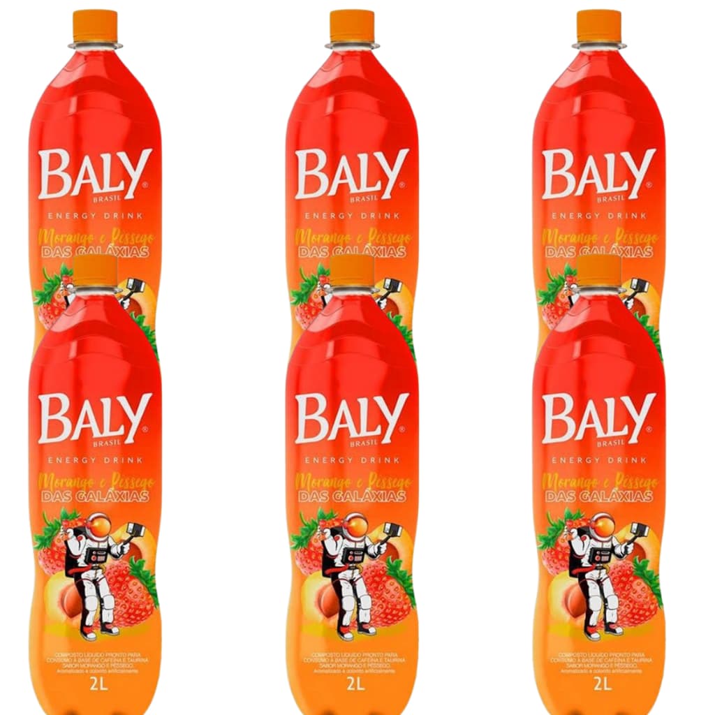 Energético Baly Energy Drink Morango e Pêssego fardo atacado 6uni