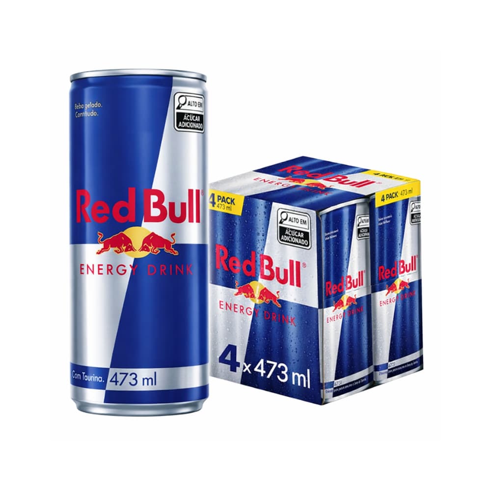 Kit com 4 Energético Red Bull Lata 473ml