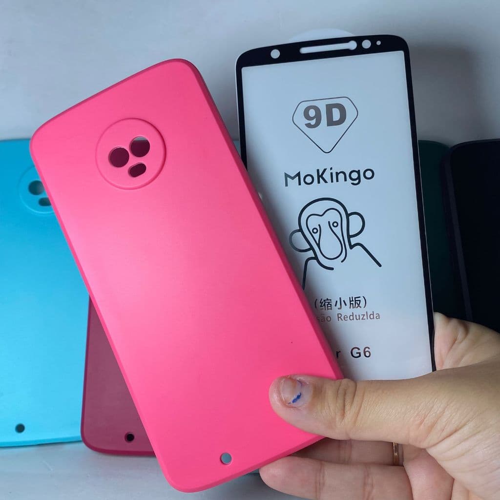 CAPA G6 + Película 3D Kit Motorola Capinha Case Protetora Celular Silicone