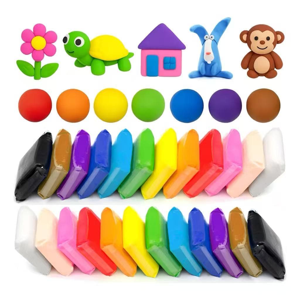 12 Massinha Argila Pula Pula de E.V.A Super Leve + 3 Ferramentas Brinde Brinquedos Educativos