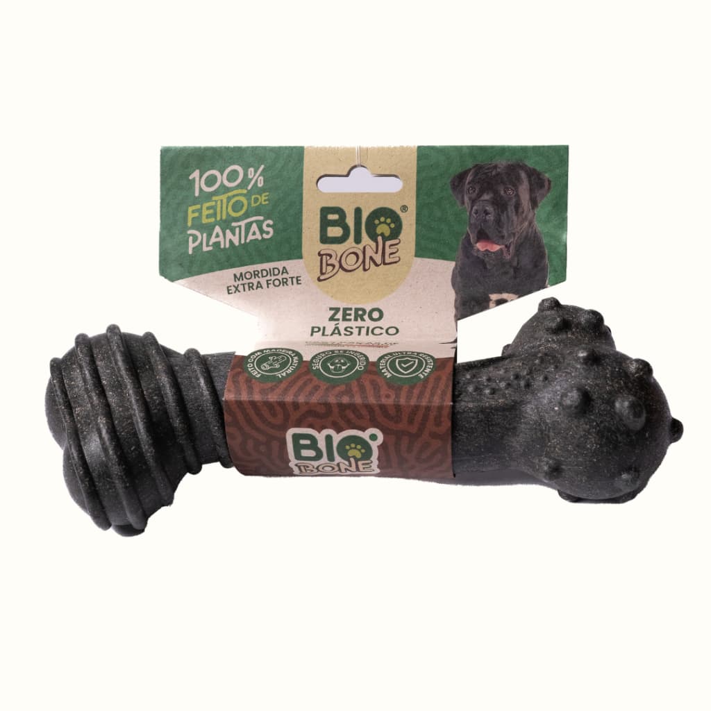 Mordedor Biobone Cães Grandes Ossão Gigante Madeira Mordida Extra Forte Zero Plástico 100% Vegetal