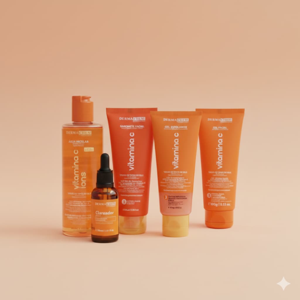 Kit Skincare Completo Dermachem Vitamina C Ácido Salicílico ou Rosa Mosqueta Pele Seca Pele Oleosa Pele Mista