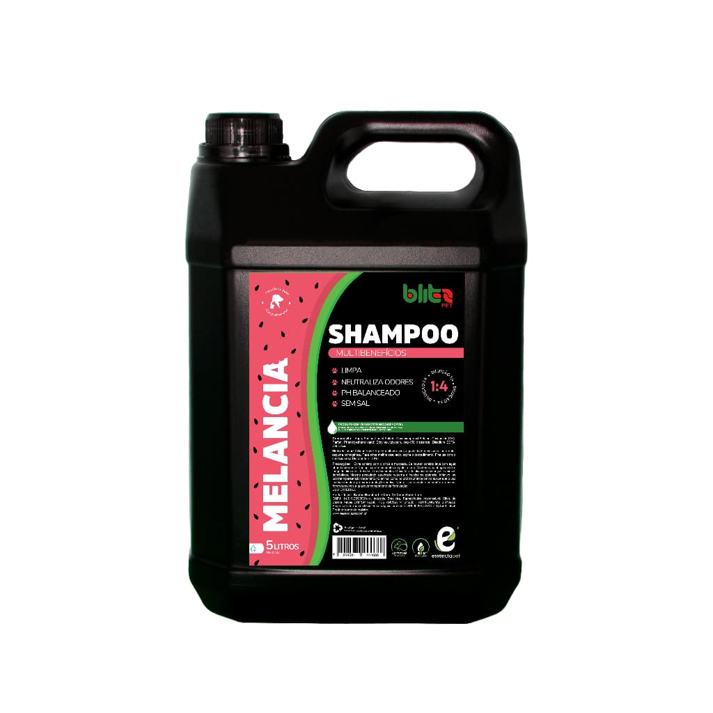 Shampoo Pet 5 litros para cães e gatos melancia blitz essência pet galão