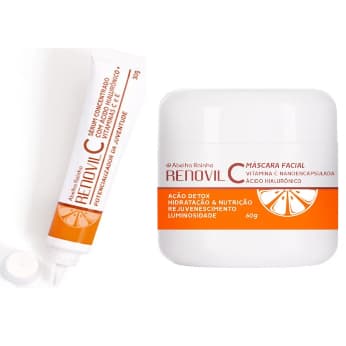 Kit Renovil: Sérum Concentrado Ácido Hialurônico E Vitamina C + Máscara Facial Vitamina C 60g