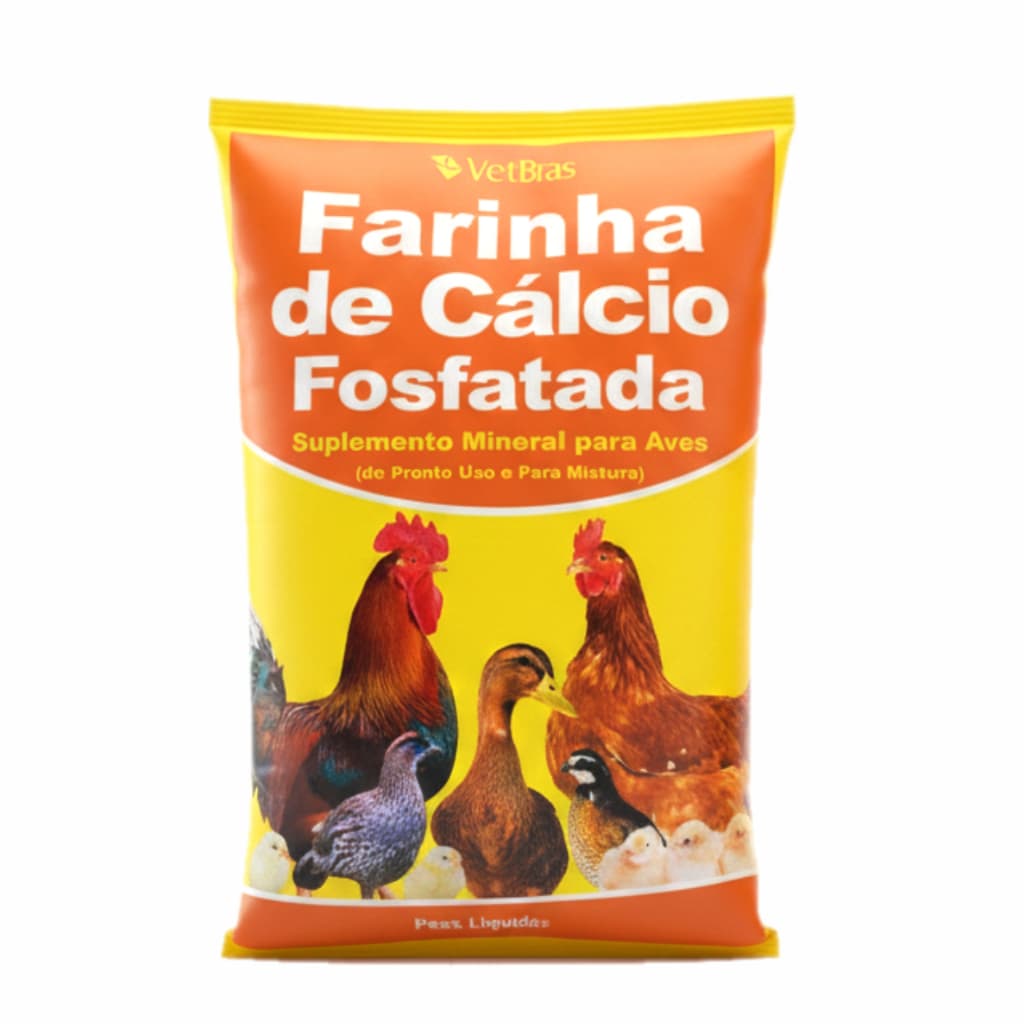 Farinha De Calcio Fosfatada Suplemento Mineral Vetbras Ração Galinhas Crescimento Engorda