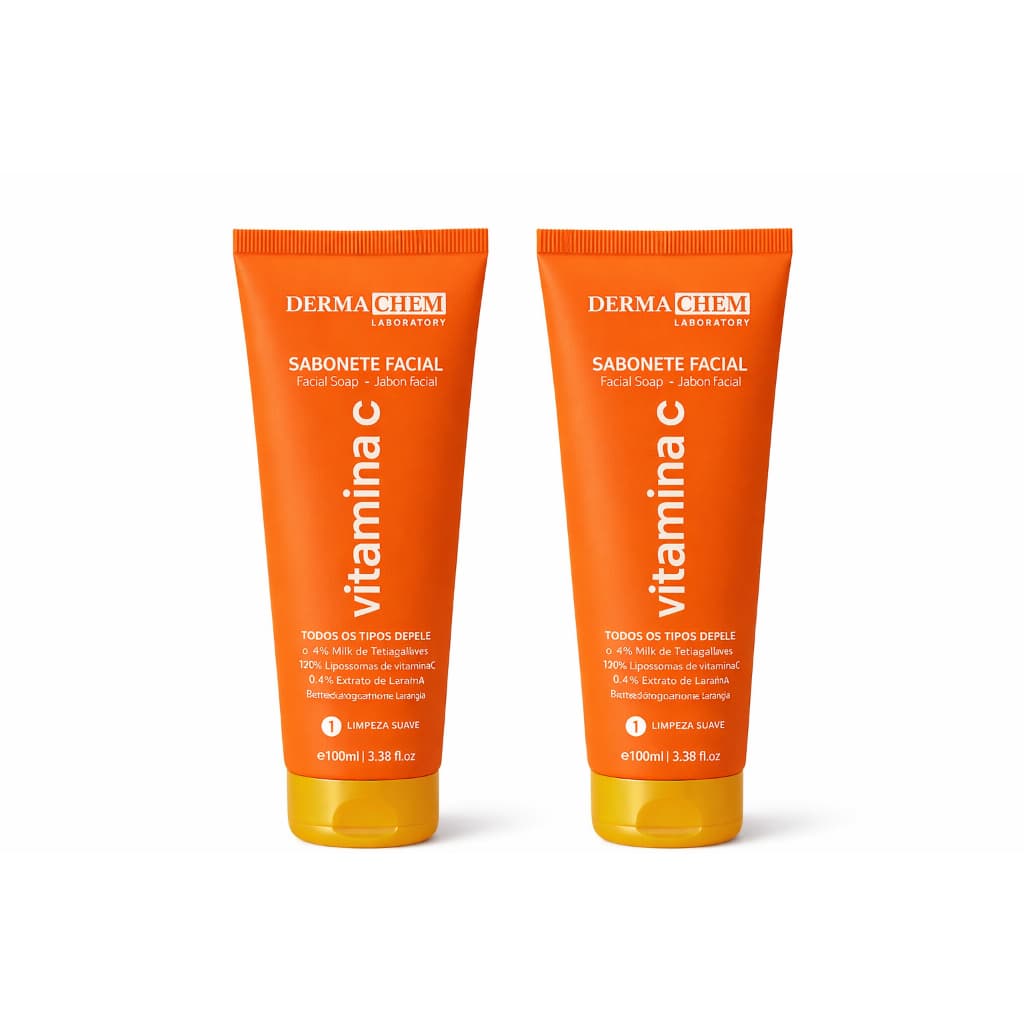 Kit Dermachem 2 Sabonete Facial Vitamina C Limpeza Suave Anti-idade 100ml