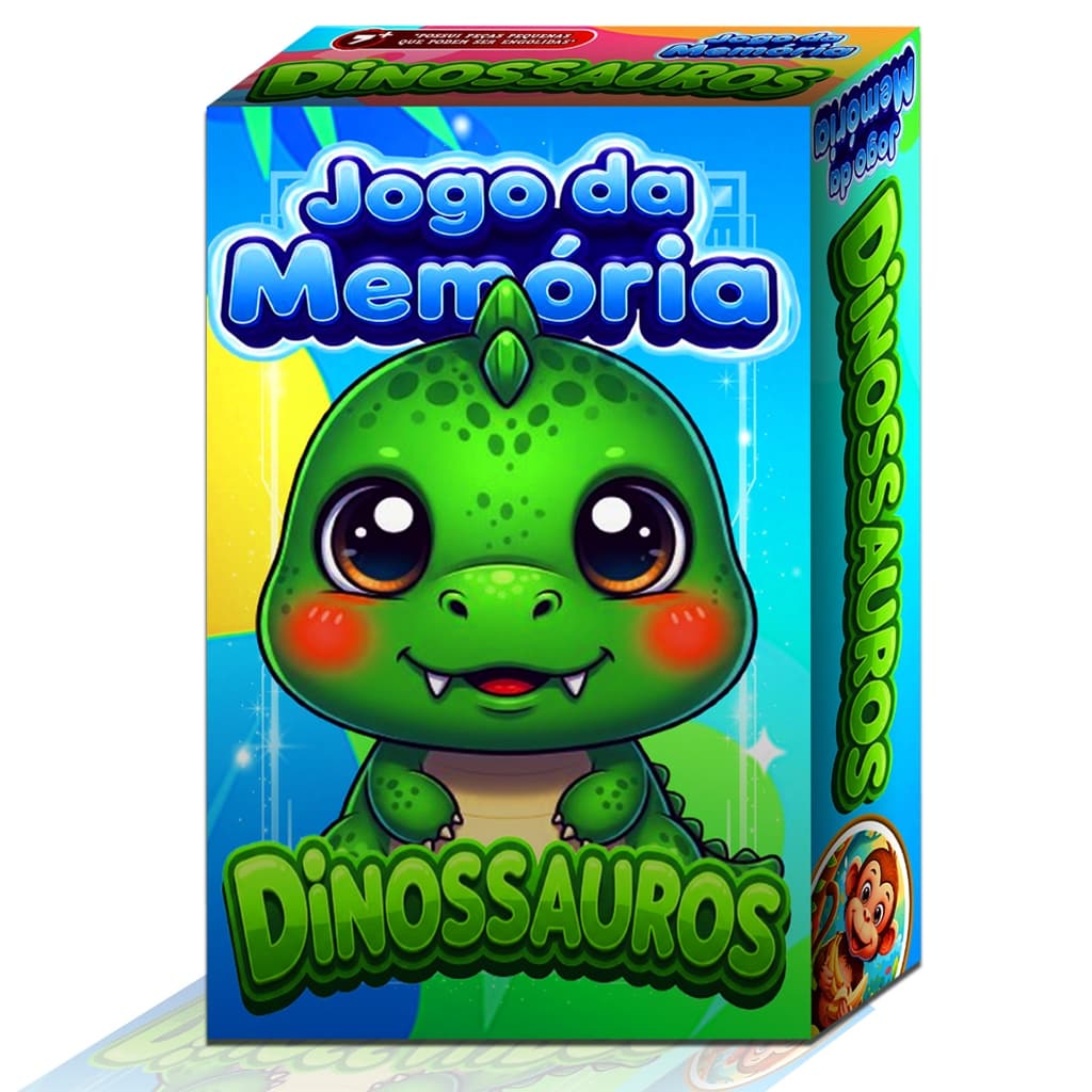 Jogo da Memória de Dinossauros 60 Cartas Divertidas e Coloridas Ideal para Crianças e Toda a Família