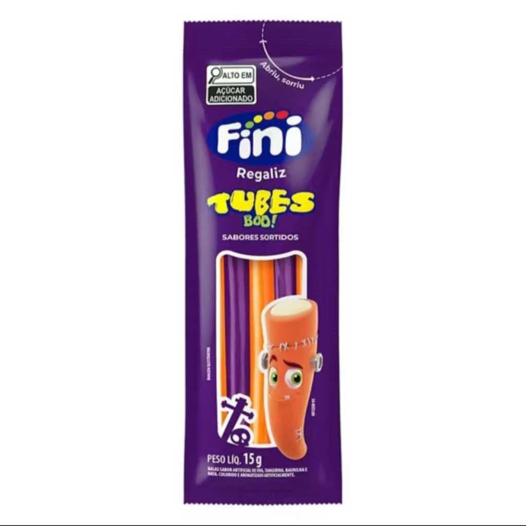 Tubes boo Uva e tangerina 12 pacotes de 15g cada - fini