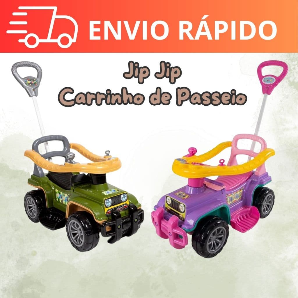 Carrinho Passeio Infantil com Empurrador Jip Jip 2 em 1 Menino Menina Bebe Envio Rápido
