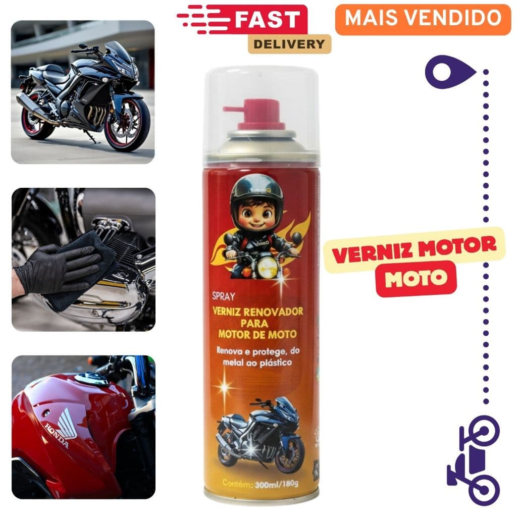 Spray Verniz Renovador para  Motor de Moto TudoQ 300ml 180g Yamaha Moto elétrica