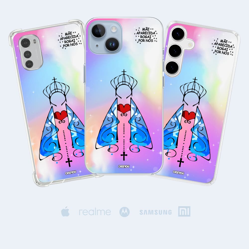 Capinha Celular Personalizada Nossa Senhora Rogai por Nós Fé e Proteção em Alta Qualidade