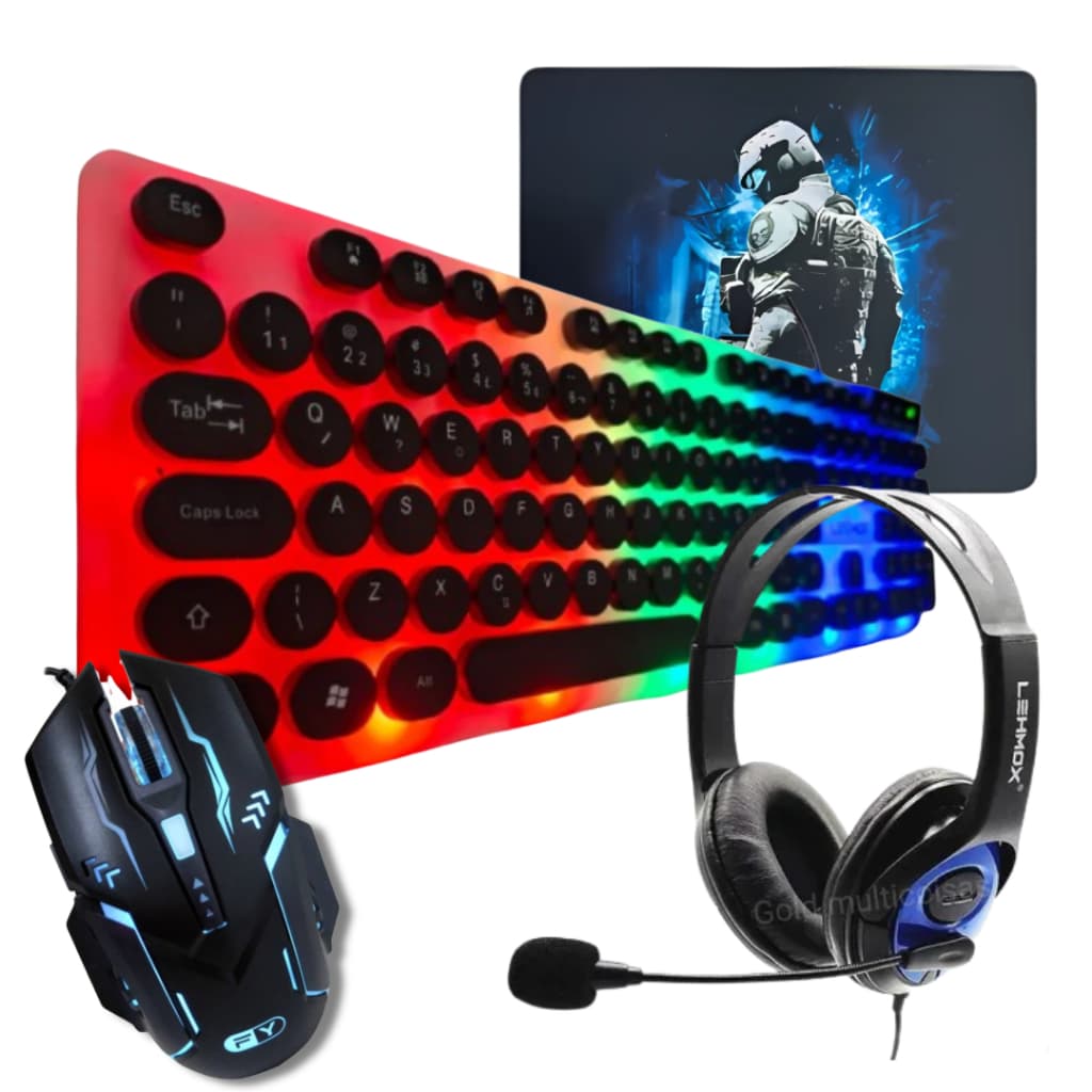 Kit Teclado RGB Mouse 7 b Headset Gamer Mouse Pad Gamer Pc Notebook Barato
