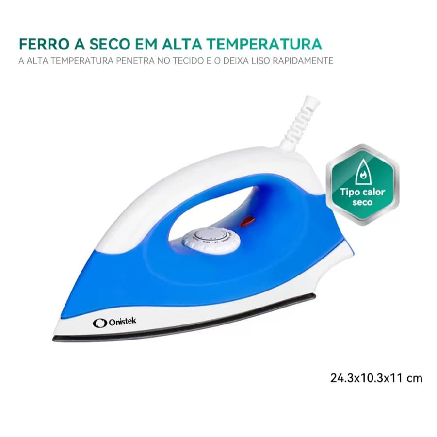 Ferro de Passar Roupas a Seco Ergonômico Deslizamento Suave Antiaderente 110V/220V