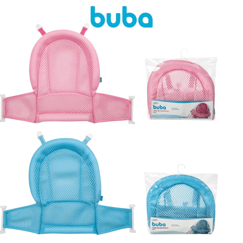 Rede de Proteção Banheira para Bebê Apoio Buba Azul Rosa