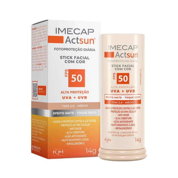 Protetor Solar Facial em Bastão Imecap Actsun FPS 50 14g