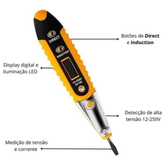 CANETA DETECTORA DE TENSÃO E CORRENTE DIGITAL - CNTT-D10 - EXBOM
