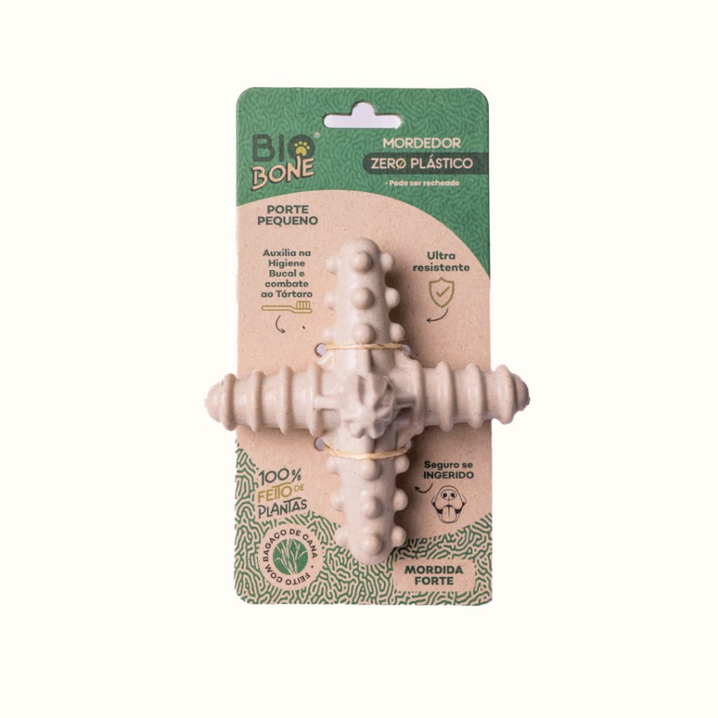 Mordedor Pet Biobone Asterisco Cães Pequenos Médios Mordida Forte 100% Natural Resistente