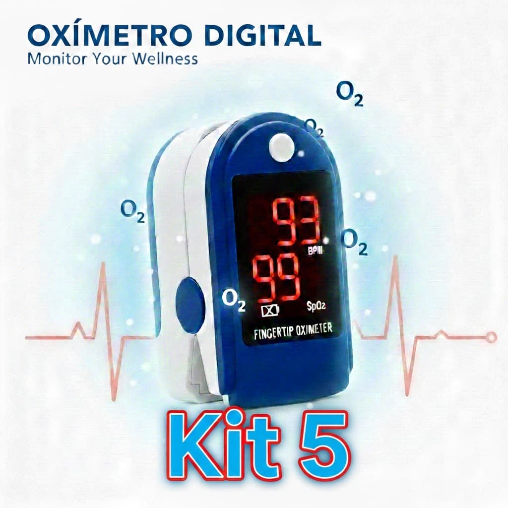 kit 5 Oxímetro Digital de Dedo Medidor De Saturação De Oxigê