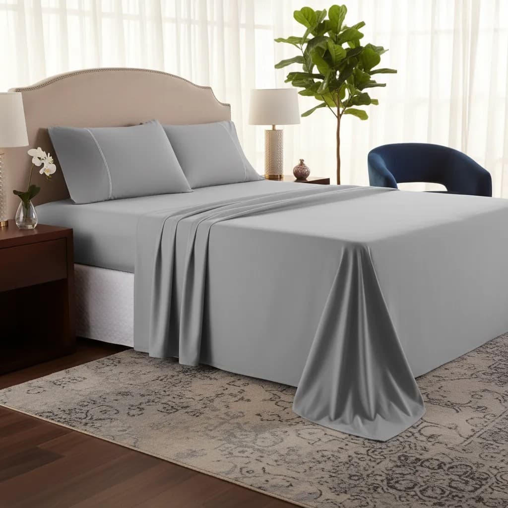 Jogo De Lençol Cama Casal, Queen, King 4 Peças 400 Fios Ponto Palito Cama Box