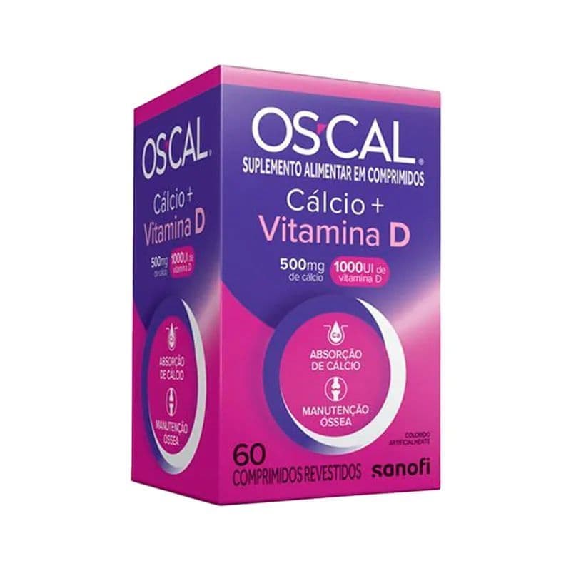 Suplemento Alimentar Os-Cal D Cálcio 500mg + Vitamina D 1000UI 60 comprimidos