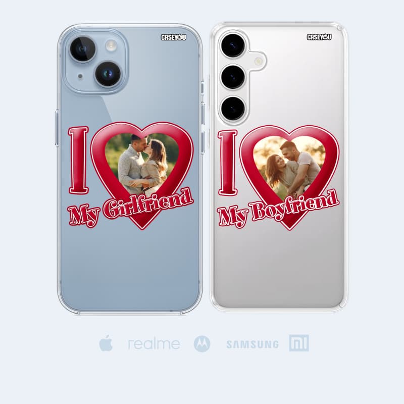 Kit 2 Capinhas Celular Personalizadas BoyFriend & GirlFriend Celebre seu amor