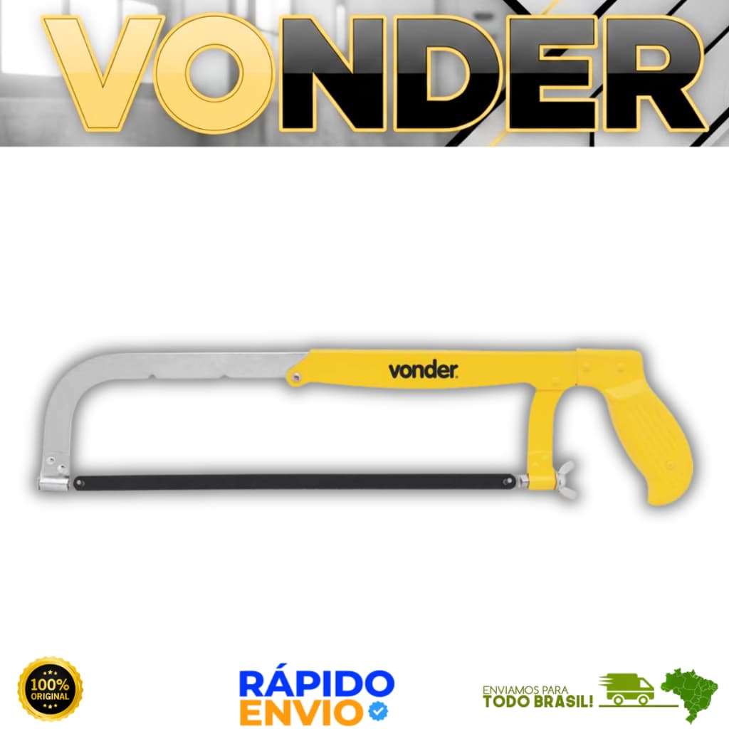 Arco de Serra 12" Regulável AS 125 Vonder Corte Preciso Metais Madeiras Plástico Resistente Premium