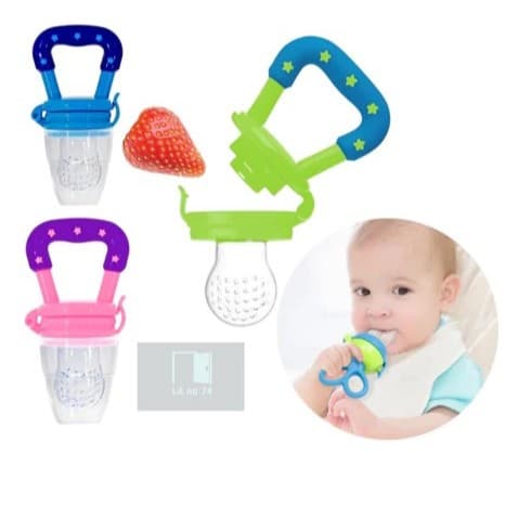 Chupeta Alimentadora Bebe Experimentar Frutas Com Tampa Higiênica E Bico De Mamadeira Macio