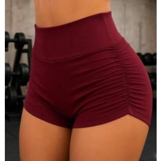 Short fitness franzido lateral moderno e sofisticado no suplex
