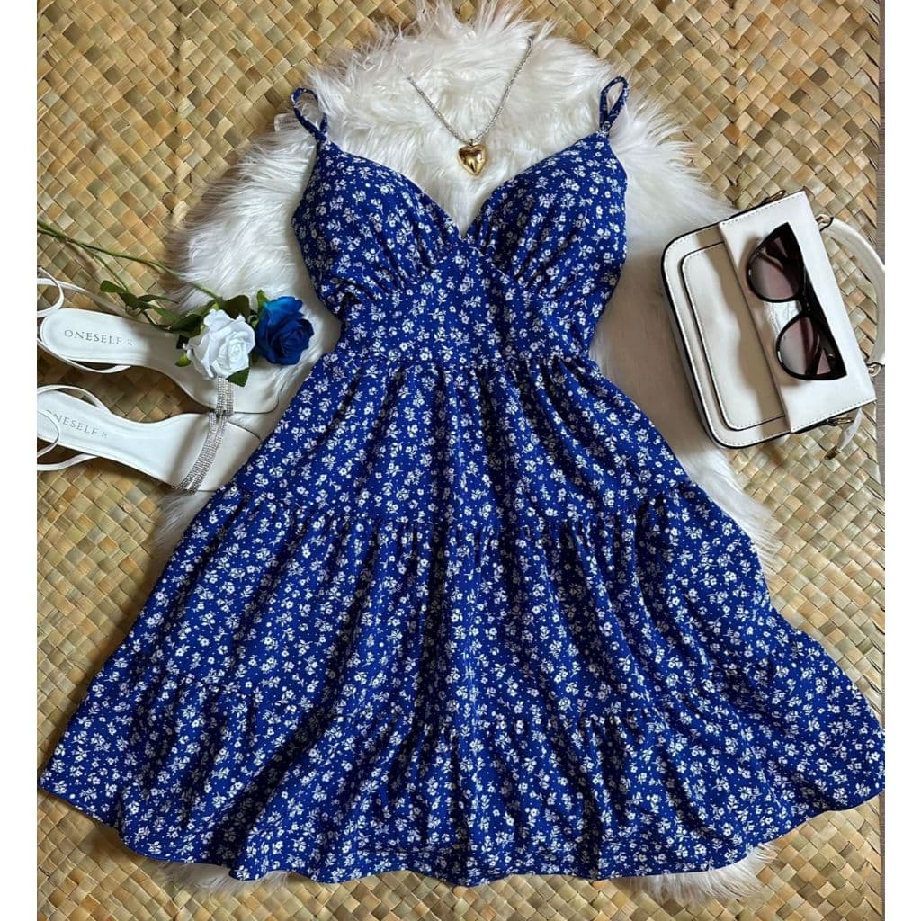 Vestido Feminino Curto Floral de Alcinha – Tecido Crepinho