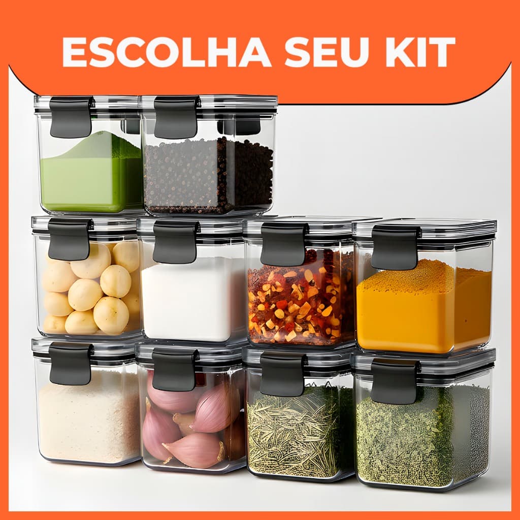 Monte Seu Kit de Mini Pote Hermético Temperos de Cozinha Armário Dispensa Organização Plástico