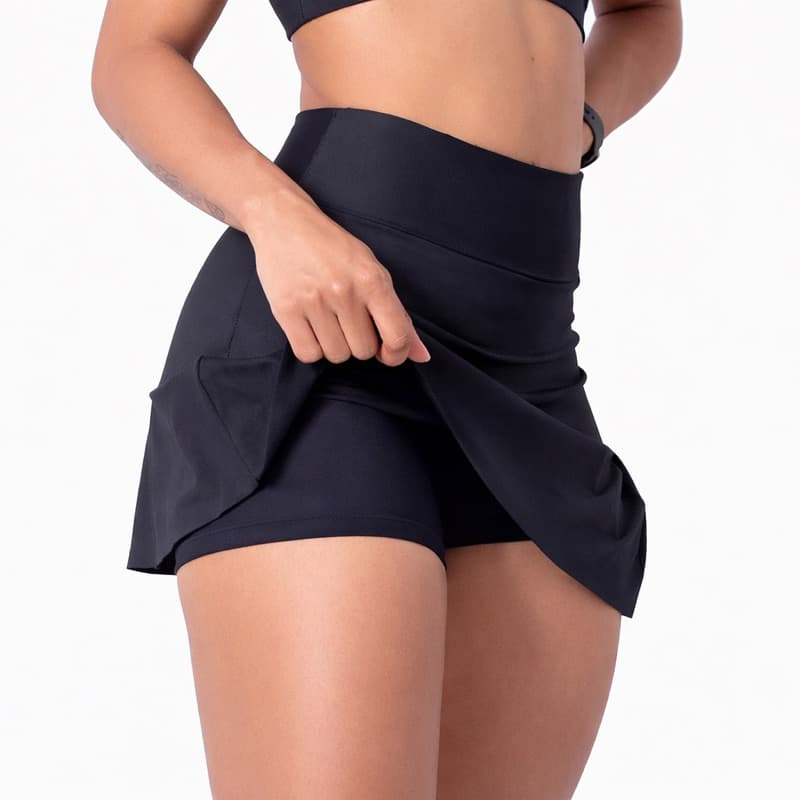Short Saia Academia Suplex Feminino Cintura Alta Fitness Treino Corrida Tapa Bumbum