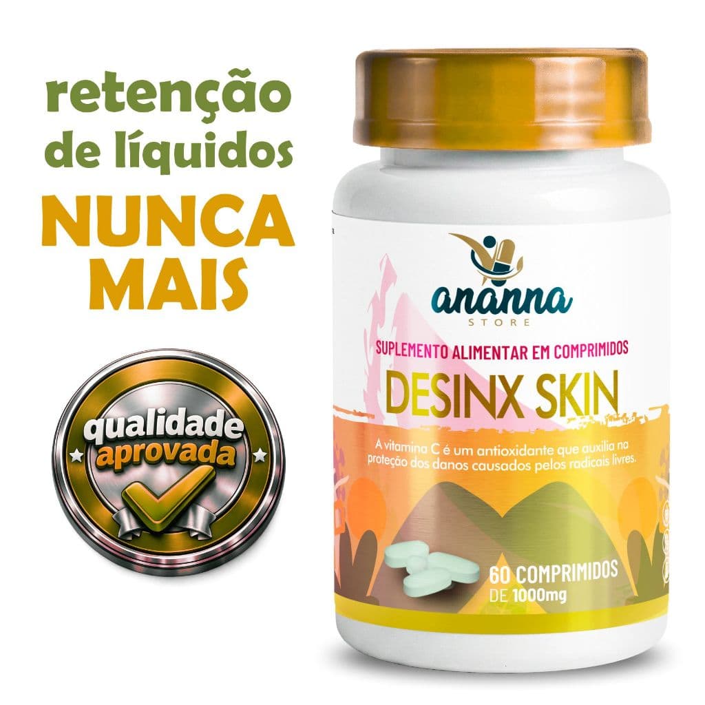 Suplemento Vitamina C + Colágeno + Ácido Hialuronico Desinx Skin  60comp 1000mg Suplemento para Pele
