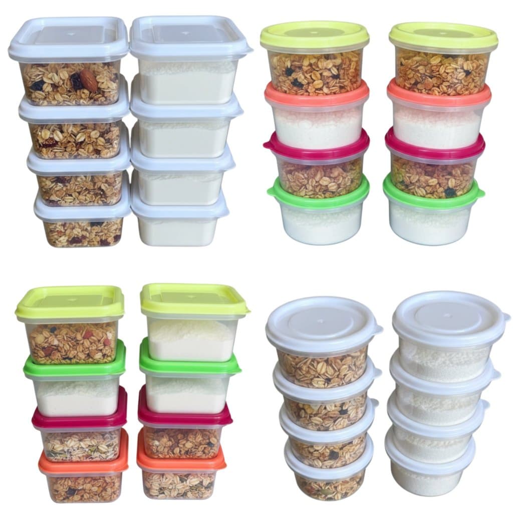 Kit 8/16 Mini Potes Organizadores para Armazenar Congelar Cremes Temperos e Papinhas