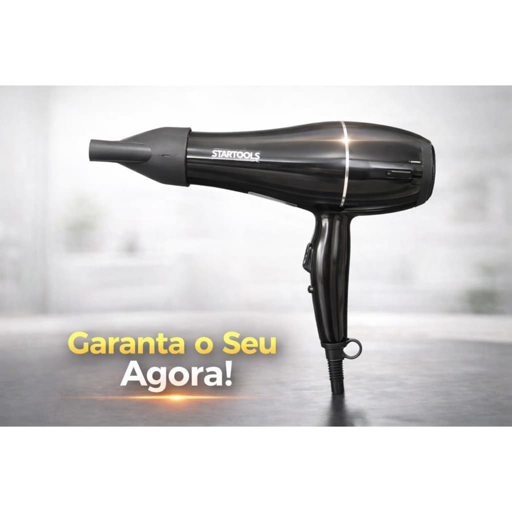Secador Cabelo Profissional Potente 1800W Design Moderno 127V Preto Alta Performance